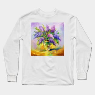 Bouquet of lilacs in a vase Long Sleeve T-Shirt